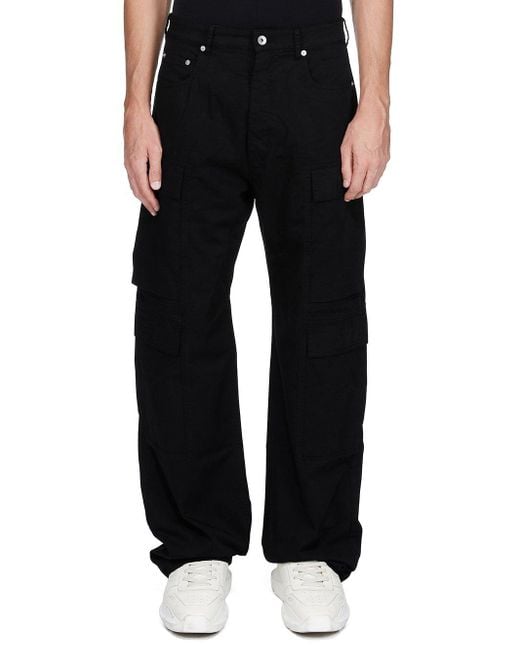 Rick Owens Black Double Cargo Jeans for men