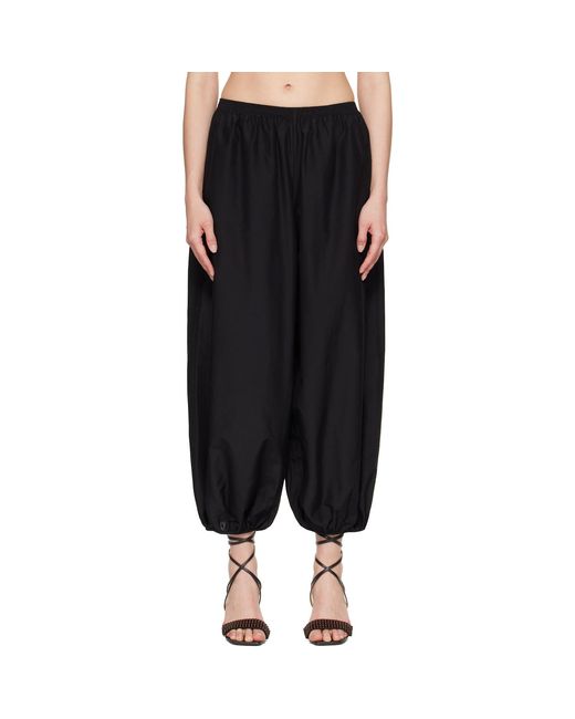 Loulou de Saison Black Elastic-Waist Trousers