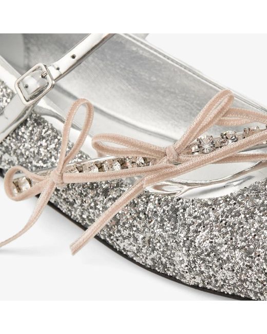 Jimmy Choo White 'Loli' Ballet Flats