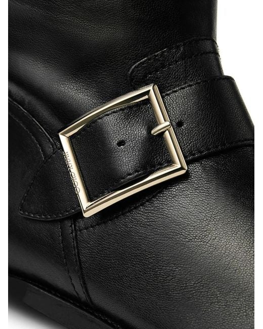 Jimmy Choo Black Leather Biker Boots