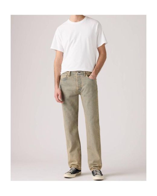 Levi's Gray 501 Straight Leg Jeans for men