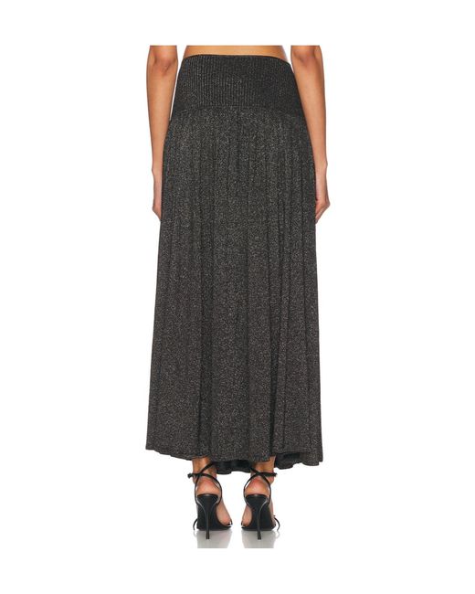 Zimmermann Black Crush Gathered Maxi Skirt