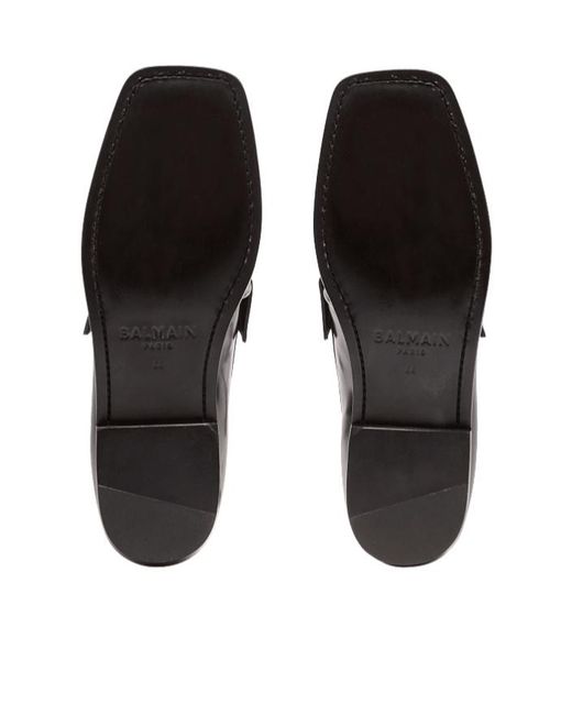 Balmain Black Sync Glazed Loafers for men