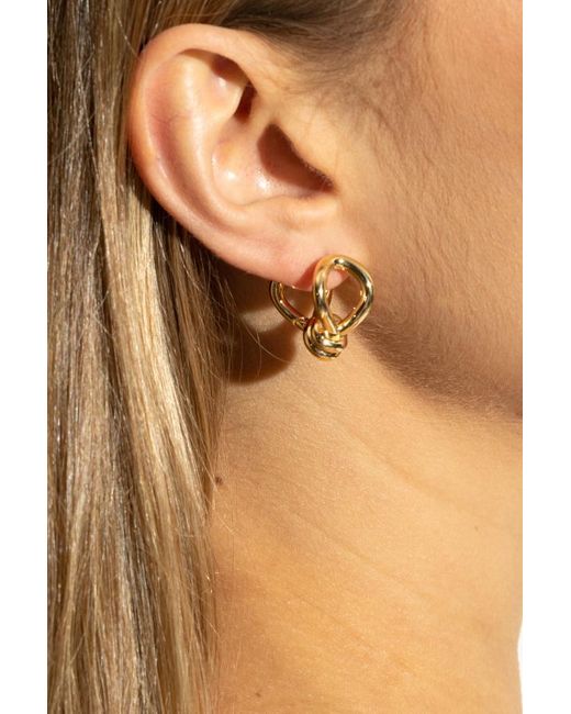 Bottega Veneta Metallic Knot Earrings