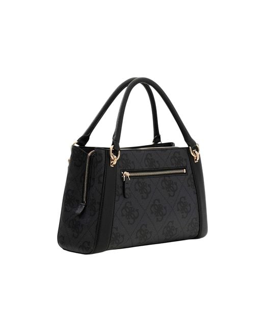 Guess Black Monogram-Pattern Tote Bag