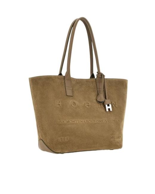 Hogan Natural Address Logo-Embossed Tote Bag
