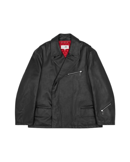 MM6 by Maison Margiela Black Leather Jacket