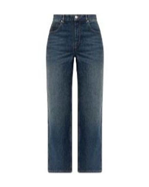 Isabel Marant Blue Wide-Leg Cropped Jeans