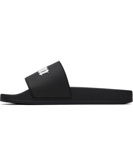 Palm Angels Black Big Logo Slippers for men