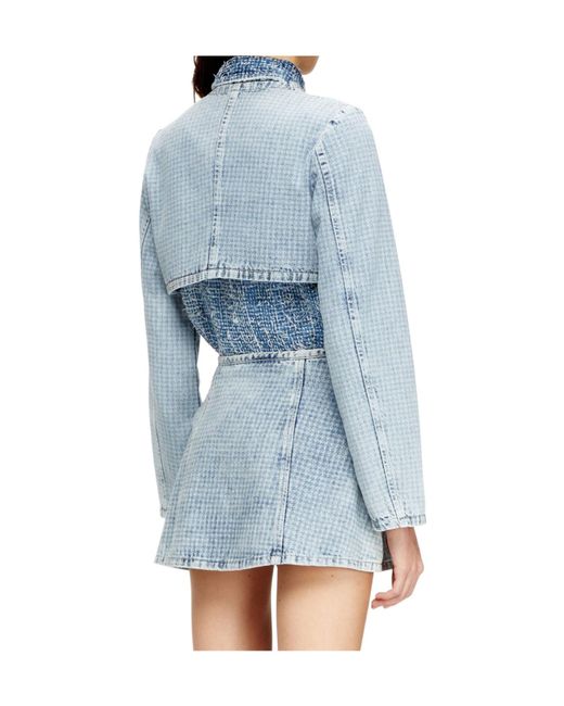 DIESEL Blue De-Terri-S Button Crop Jacket