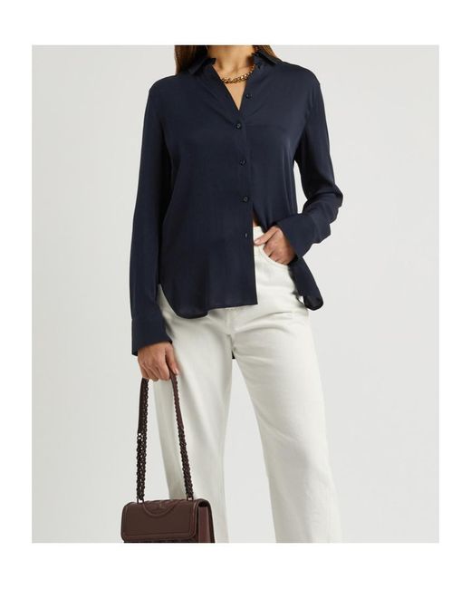 Vince Blue Stretch-Silk Shirt