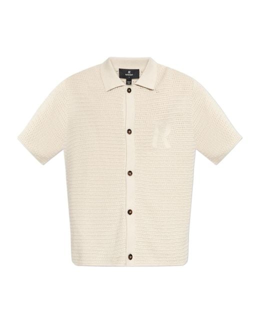 Represent Natural Crochet Short Sleeve Cardigan for men
