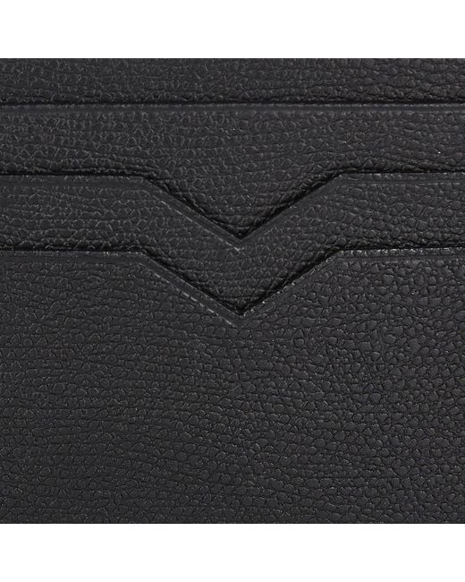 Valextra Black V-Shaped Lacquered Edge Cardholder