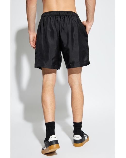 Amiri Black Logo Printed Swim Shorts for men