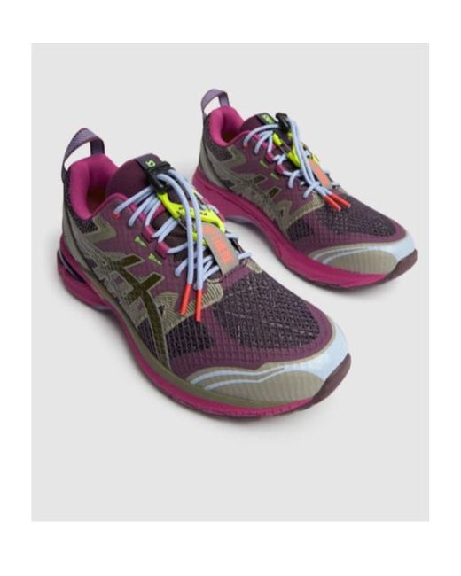 Asics Purple Round-Head Sneakers for men