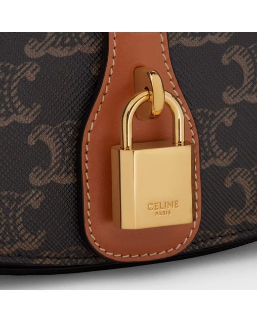 Céline Multicolor Logo Printed Cowhide Leather Lace Handbag