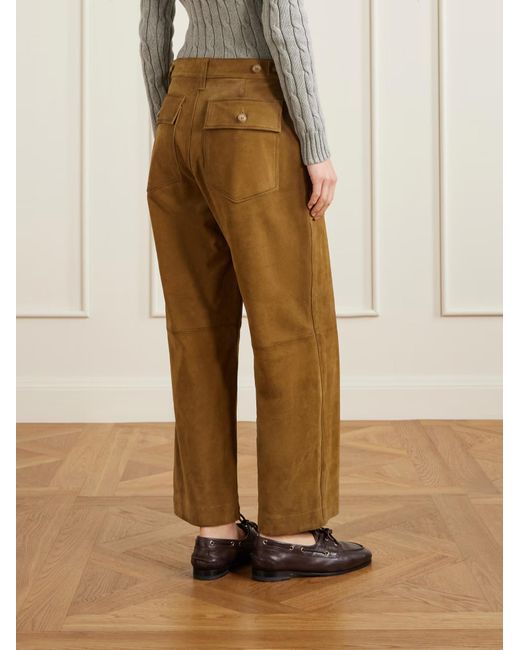 Polo Ralph Lauren Natural Suede Straight-Leg Pants