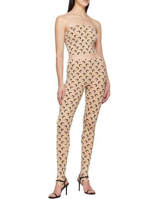 MARINE SERRE Natural Moon Printed Leggings Pants