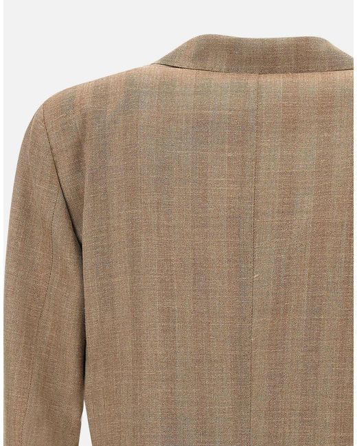 Biagio Santaniello Brown Single-Breasted Suit Jacket for men