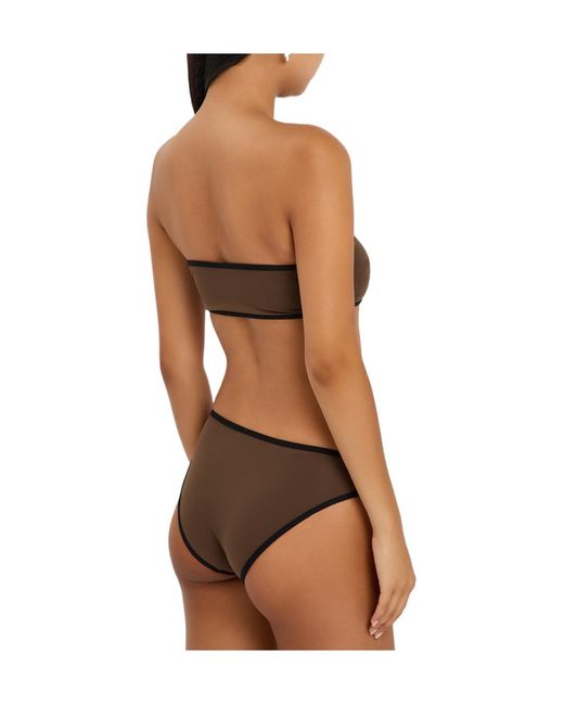 Totême Brown Strapless Bikini Top