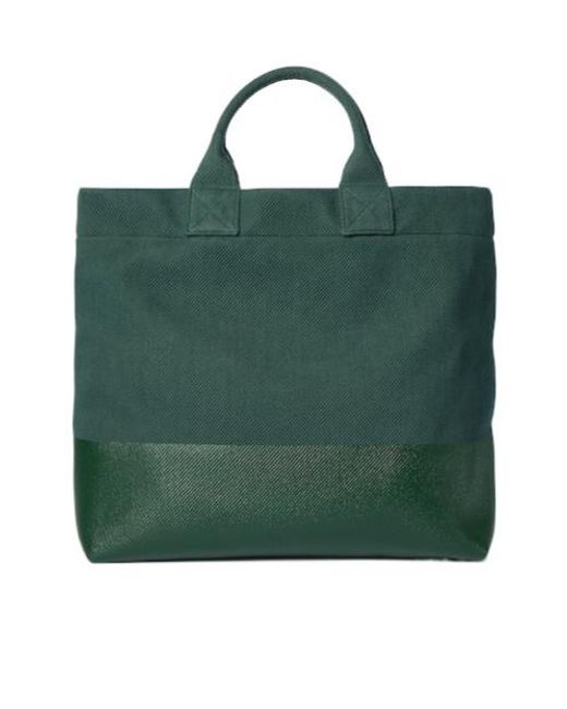 Gucci Green Canvas Tote Bag With Embossed Detail