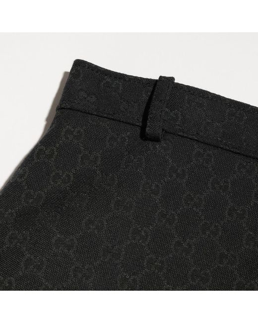 Gucci Black Gg Cotton Blend Midi Skirt