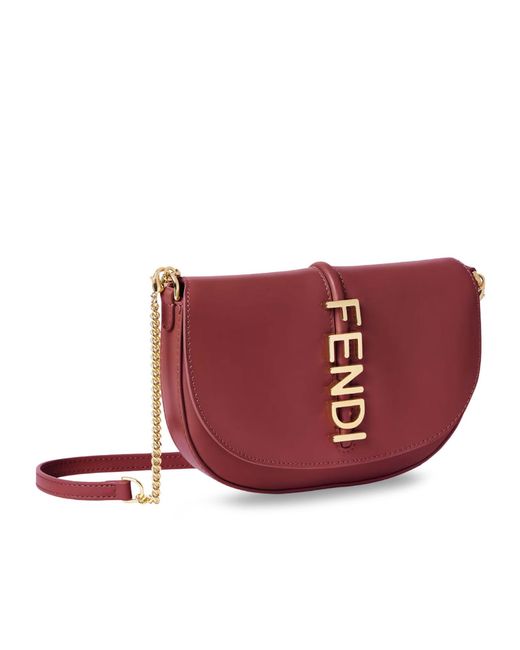 Fendi Red Graphy Chain Shoulder Bag
