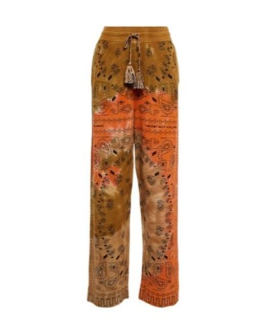 Alanui Orange Tie-Dye Cotton Piqué Pants