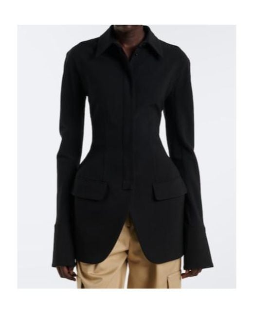 Mugler Black Wool-Blend Jacket