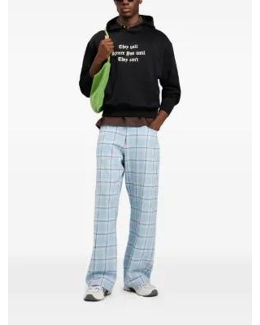 Palm Angels Black Text-Print Kangaroo Hoodie for men