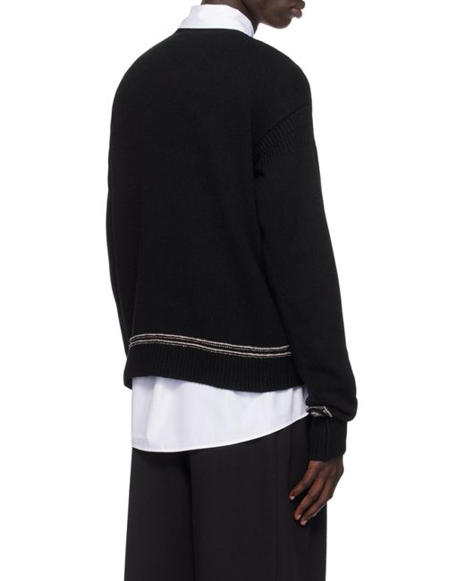 Marni Black Logo Patch Crewneck Jumper for men