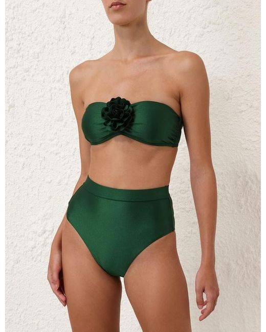 Zimmermann Green Waverly Flower Bandeau Bra