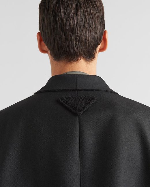 Prada Black Wool Long-Sleeved Suit Jacket for men