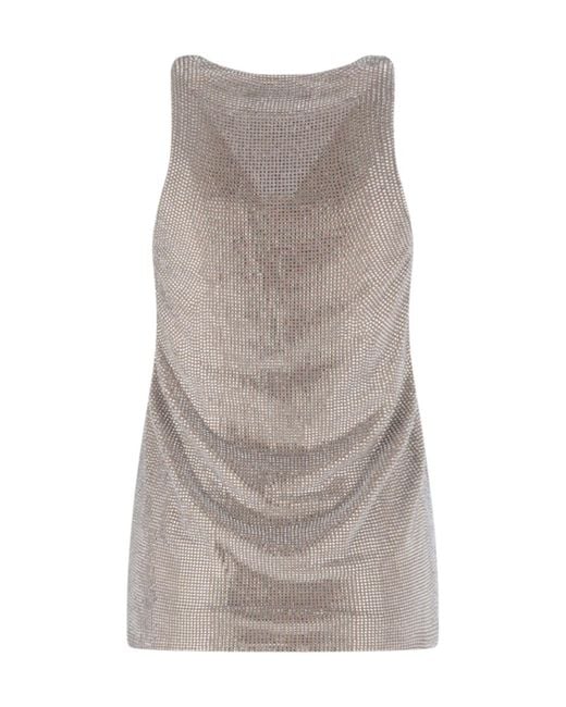 GIUSEPPE DI MORABITO Brown Embellished Tank Top