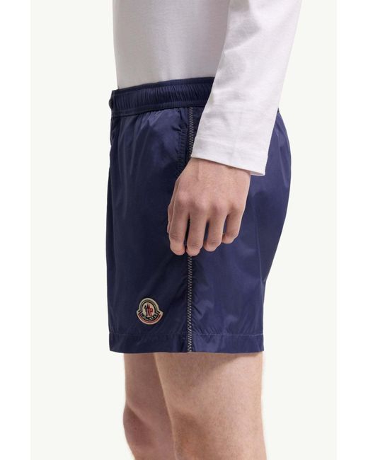 Moncler Blue Logo Shorts for men
