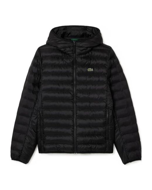 Lacoste Black Water-Repellent Padded Jacket for men