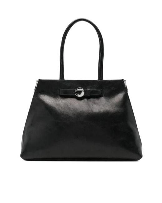 Coperni Black Data Logo Plaque Tote Bag