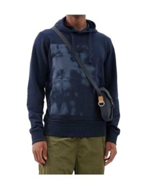 Stone Island Blue Long-Sleeved Hooded Sweatshirt for men