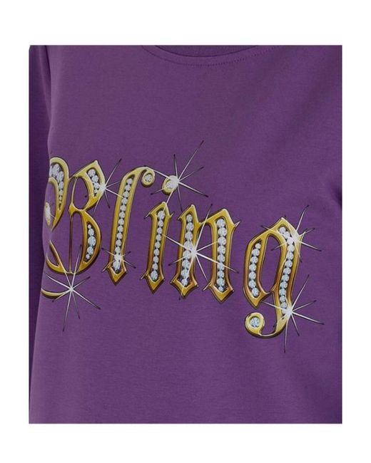 Moschino Purple Round Collar, Long Sleeve, Long Sweater