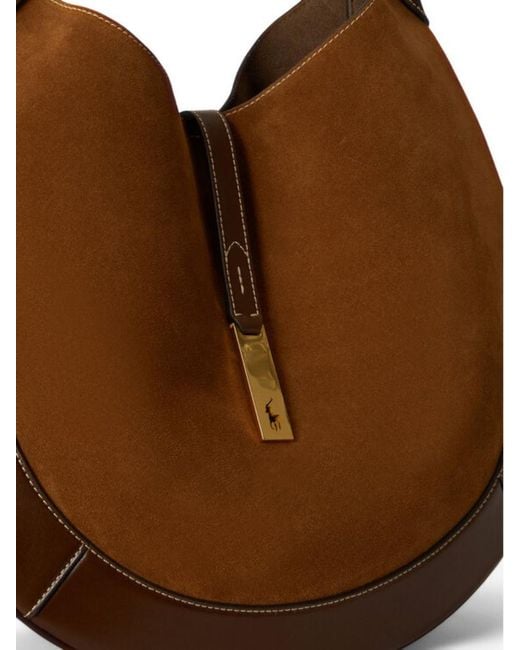 Polo Ralph Lauren Brown Half Moon Shoulder Bag