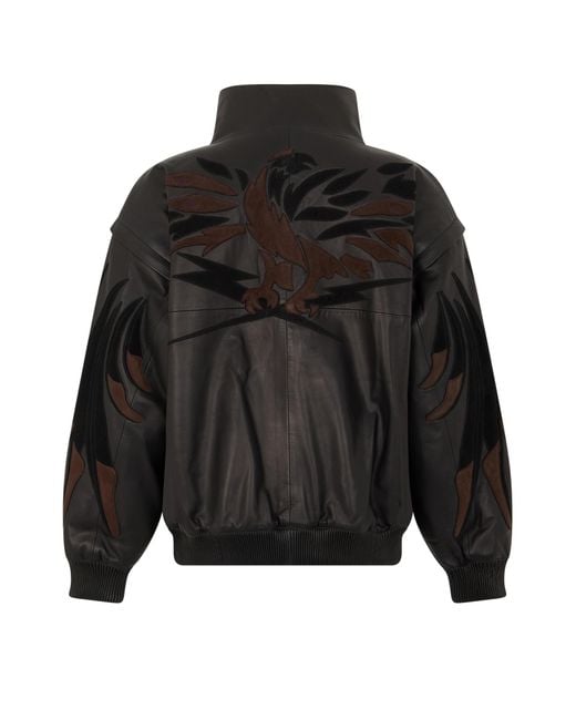 P.A.R.O.S.H. Black Long-Sleeve Leather Jacket