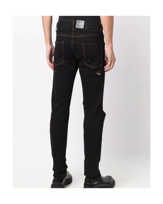 DSquared² Black Distressed-Effect Jeans for men