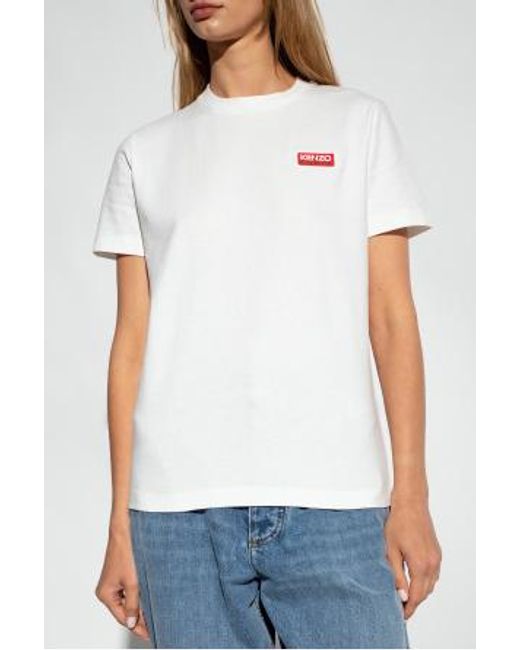 KENZO White T-Shirt With Round Neck And Short Sleeves