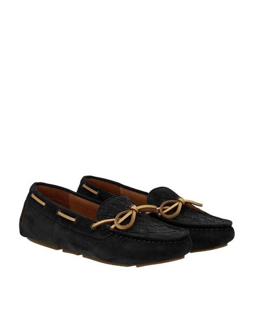 Bottega Veneta Black Round Head Loafer Shoes