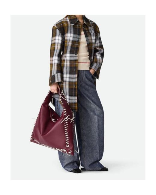 Bottega Veneta Gray Denim Effect Wide Leg Trousers