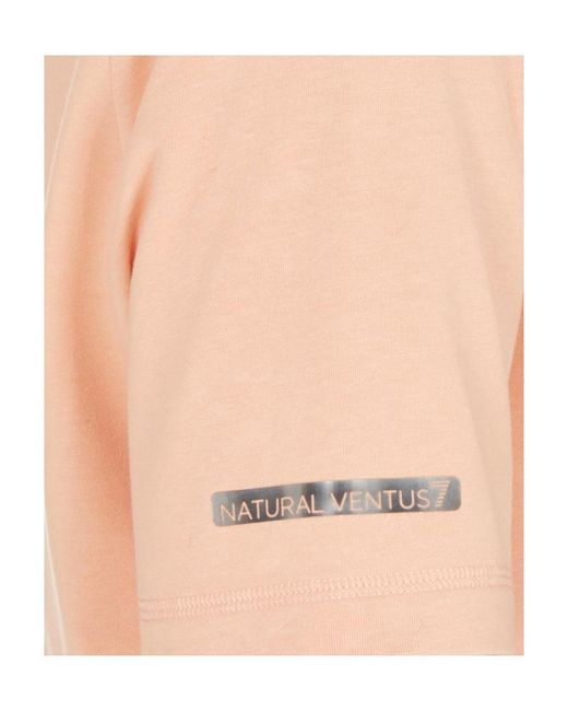 EA7 Pink Line Logo Shoulder Collar T-Shirt for men