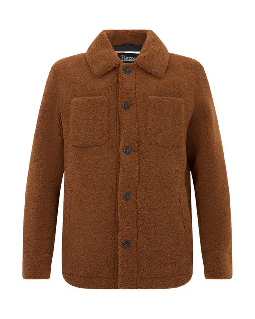 Herno Brown Button-Up Coat for men