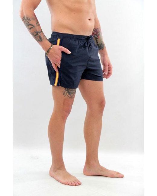 K-Way Blue Logo Swim Trunks for men