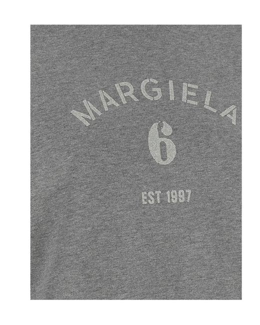 MM6 by Maison Margiela Gray Crew-Neck Sweatshirt