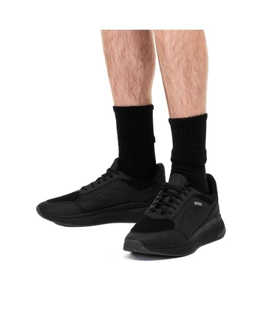 Boss Blue Meshpanelled Trainer for men